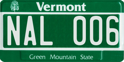 VT license plate NAL006