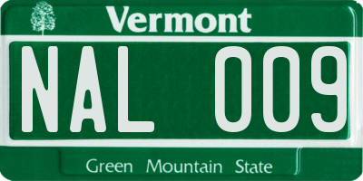 VT license plate NAL009