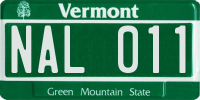 VT license plate NAL011