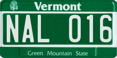 VT license plate NAL016