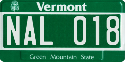 VT license plate NAL018