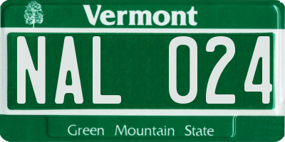 VT license plate NAL024