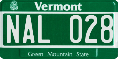 VT license plate NAL028