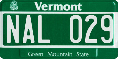 VT license plate NAL029