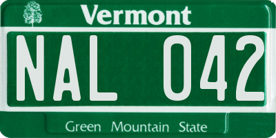 VT license plate NAL042