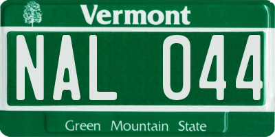 VT license plate NAL044