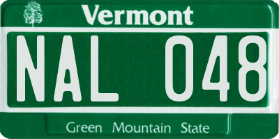 VT license plate NAL048