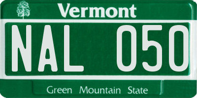 VT license plate NAL050