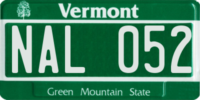 VT license plate NAL052