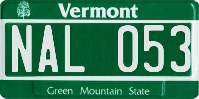 VT license plate NAL053