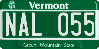 VT license plate NAL055