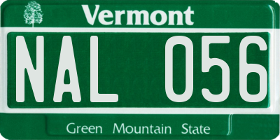 VT license plate NAL056