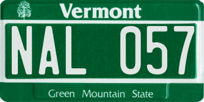 VT license plate NAL057