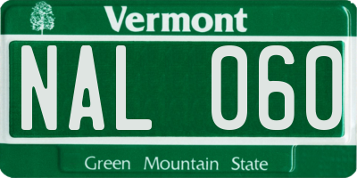 VT license plate NAL060