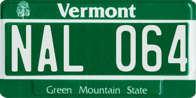 VT license plate NAL064