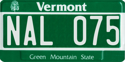 VT license plate NAL075