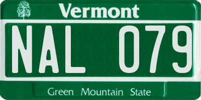 VT license plate NAL079