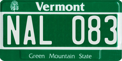 VT license plate NAL083