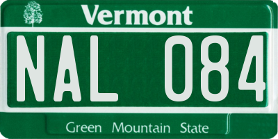 VT license plate NAL084
