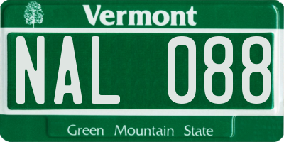 VT license plate NAL088