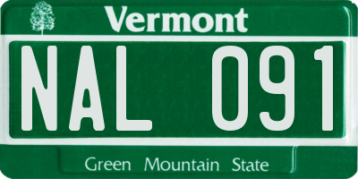 VT license plate NAL091