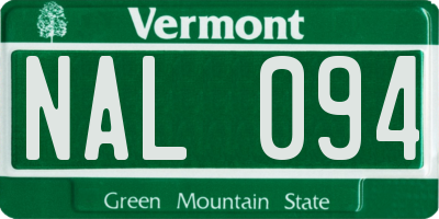 VT license plate NAL094