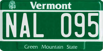 VT license plate NAL095
