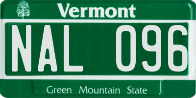 VT license plate NAL096