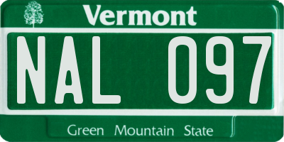 VT license plate NAL097
