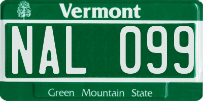 VT license plate NAL099