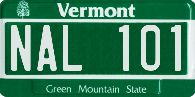 VT license plate NAL101