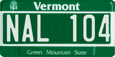 VT license plate NAL104