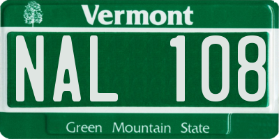 VT license plate NAL108