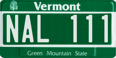 VT license plate NAL111