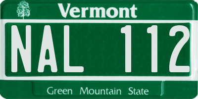 VT license plate NAL112