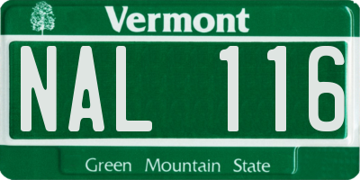 VT license plate NAL116