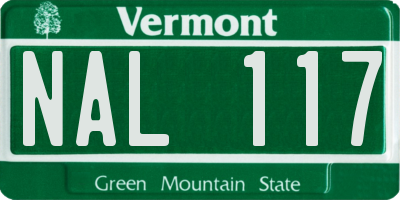 VT license plate NAL117
