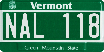 VT license plate NAL118