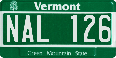 VT license plate NAL126