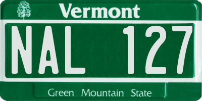 VT license plate NAL127