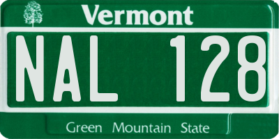VT license plate NAL128