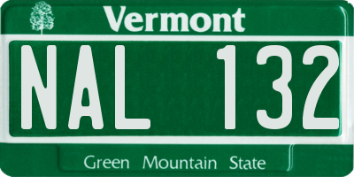 VT license plate NAL132