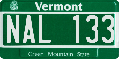 VT license plate NAL133