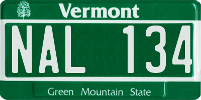 VT license plate NAL134