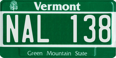VT license plate NAL138