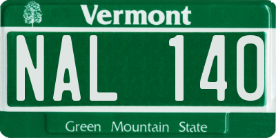 VT license plate NAL140