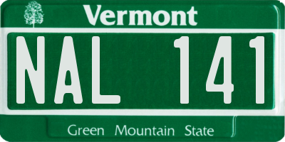 VT license plate NAL141