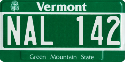 VT license plate NAL142