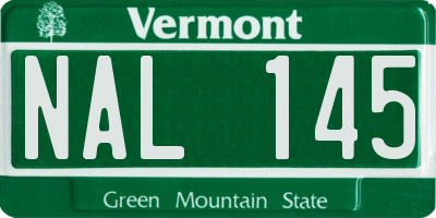 VT license plate NAL145