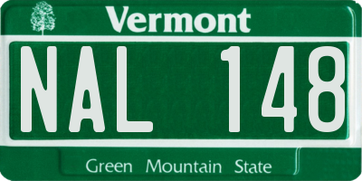 VT license plate NAL148